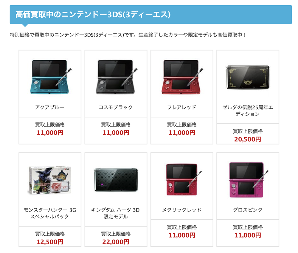 ゲーム買取ブラザーズの買取上限価格