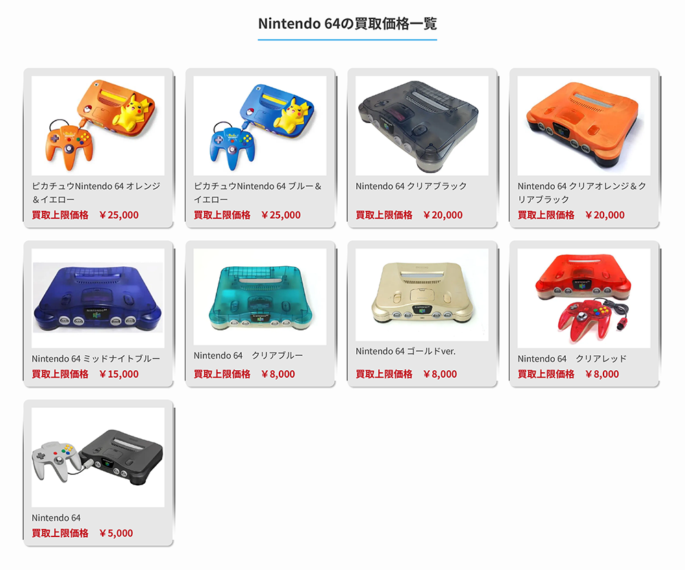 ニンテンドー64買取